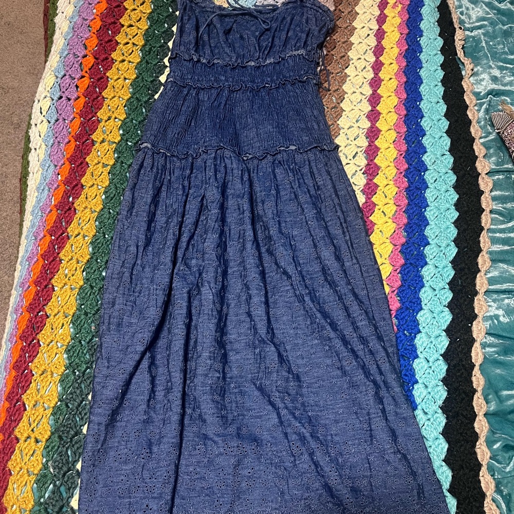 Denim Eyelet Dress